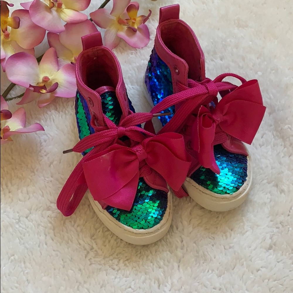 JoJo Siwa Blue Sequin high top shoes